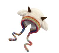 Gorro Tejido Forma De Orejas De Oveja Sombrero de Invierno Térmico de Suave