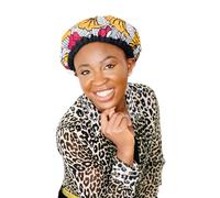 Gorro térmico para el cuidado capilar, cabello crespado, 100% natural con semillas de lino, microondas y horno tradicional, para todo tipo de cabello (XL, naranja)