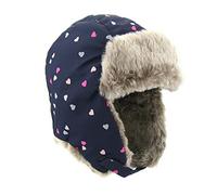 Gorro Trapper de Invierno con Orejeras Sombrero Aviador Térmico en Piel Sintética Ushanka Ruso con Forro de Felpa Cortaviento Gorra de Esquí para Niño Niña 1-10 Años (FR/ES, Números, 53, 55, Azul)
