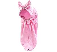 Gorro trenzado para dormir de pelo largo para mujer, gorro de ducha de seda con hebilla elástica y banda con lazo, para mujeres con pelo largo
