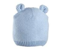 Gorro tricot azul con orejitas para recién nacido