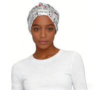 Gorro turbante con texto en inglés "I Love You Words with Hearts" para mujer, turbante suave, elástico, para pérdida de cabello, compras diarias
