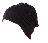 Gorro turbante suave de bambú para peluca de quimioterapia, gorro turbante ligero, bandana de alopecia, Negro, Talla única
