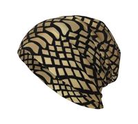 Gorro Unisex cálido de Piel de pitón Africana Negra y Dorada de Safari, Color Sepia, para Hombre y Mujer, Gorro de Punto de Invierno.