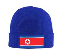 Gorro Unisex de Acrílico con Corea del Norte Estampado Bandera,Ligero,Cálido y Elástico,Gorro de Invierno para Hombre y Mujer,Azul