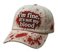 Gorro unisex de Halloween divertido Bloodstained I'm Fine It's Not My Blood Gorra de béisbol Bloody Halloween (Reino Unido, Alpha, talla única, 07-rojo)