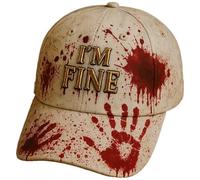 Gorro unisex de Halloween divertido Bloodstained I'm Fine It's Not My Blood Gorra de béisbol Bloody Halloween (Reino Unido, Alpha, talla única, 05-rojo)