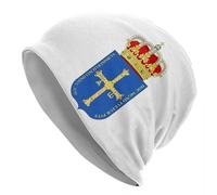 Gorro Unisex de Invierno Bandera de España Bandera de Asturias Hombres Mujeres Gorros para Adultos Gorros Sombrero de Punto Cálido Moda Exterior Outdoor Skullies Regalo