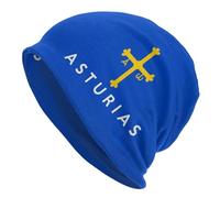 Gorro Unisex de Invierno Bandera de España Bandera de Asturias Hombres Mujeres Gorros para Adultos Gorros Sombrero de Punto Cálido Moda Exterior Outdoor Skullies Regalo