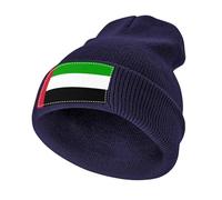 Gorro Unisex de Invierno en Acrílico,Ligero y Cálido,Elástico con Emiratos Árabes Unidos Estampado Bandera para Uso Diario,Marina de Guerra