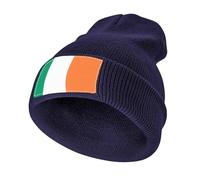 Gorro Unisex de Invierno en Acrílico,Ligero y Cálido,Elástico con Irlanda Estampado Bandera para Uso Diario,Marina de Guerra