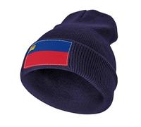 Gorro Unisex de Invierno en Acrílico,Ligero y Cálido,Elástico con Liechtenstein Estampado Bandera para Uso Diario,Marina de Guerra