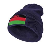 Gorro Unisex de Invierno en Acrílico,Ligero y Cálido,Elástico con Malawi Estampado Bandera para Uso Diario,Marina de Guerra