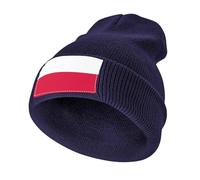 Gorro Unisex de Invierno en Acrílico,Ligero y Cálido,Elástico con Polonia Estampado Bandera para Uso Diario,Marina de Guerra
