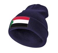 Gorro Unisex de Invierno en Acrílico,Ligero y Cálido,Elástico con Sudán Estampado Bandera para Uso Diario,Marina de Guerra