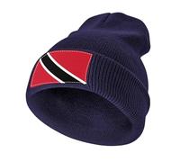 Gorro Unisex de Invierno en Acrílico,Ligero y Cálido,Elástico con Trinidad y Tobago Estampado Bandera para Uso Diario,Marina de Guerra