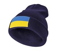 Gorro Unisex de Invierno en Acrílico,Ligero y Cálido,Elástico con Ucrania Estampado Bandera para Uso Diario,Marina de Guerra