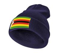 Gorro Unisex de Invierno en Acrílico,Ligero y Cálido,Elástico con Zimbabue Estampado Bandera para Uso Diario,Marina de Guerra