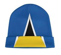 Gorro Unisex de Invierno en Poliéster,Ligero y Cálido,Elástico conSanta Lucía Estampado Bandera para Uso Diario,Azul