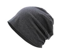 Gorro unisex de transición ligero para todas las estaciones, gorro de quimioterapia fino para hombre y mujer, también adecuado como turbante o gorro de dormir, 100% algodón, gris, Talla única