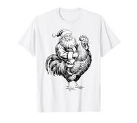 Gorro Vintage de Papá Noel navideño con Forma de Pollo, Retro, Crazy Rooster Camiseta