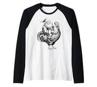 Gorro Vintage de Papá Noel navideño con Forma de Pollo, Retro, Crazy Rooster Camiseta Manga Raglan