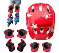 Gorro y Almohadillas para Niños,Gorro y Almohadillas para Niños, Muñequeras Rodilleras Coderas para Bicicleta Monopatín Ciclismo Infantil, Rodilleras de Patinaje Resistentes a los Golpes, Conjunto de