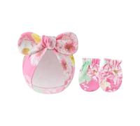 Gorro Y Manoplas De Turbante Algodón Para Recién Nacidos Juego 2 Piezas Elásticos Suaves Antiarañazos Guantes Protectores La Gorros Capó Gorros Recién Nacidos