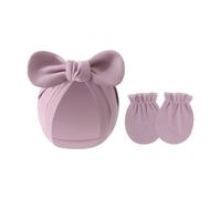 Gorro Y Manoplas De Turbante Algodón Para Recién Nacidos Juego 2 Piezas Elásticos Suaves Antiarañazos Guantes Protectores La Gorros Capó Gorros Recién Nacidos