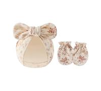 Gorro Y Manoplas De Turbante Algodón Para Recién Nacidos Juego 2 Piezas Elásticos Suaves Antiarañazos Guantes Protectores La Gorros Capó Gorros Recién Nacidos