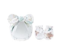 Gorro Y Manoplas De Turbante Algodón Para Recién Nacidos Juego 2 Piezas Elásticos Suaves Antiarañazos Guantes Protectores La Gorros Capó Gorros Recién Nacidos