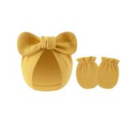 Gorro Y Manoplas De Turbante Algodón Para Recién Nacidos Juego 2 Piezas Elásticos Suaves Antiarañazos Guantes Protectores La Gorros Capó Gorros Recién Nacidos