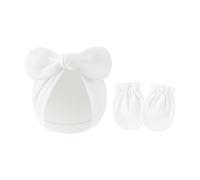 Gorro Y Manoplas De Turbante Algodón Para Recién Nacidos Juego 2 Piezas Elásticos Suaves Antiarañazos Guantes Protectores La Gorros Capó Gorros Recién Nacidos