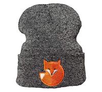 Gorro : Zorro/Gorras de Hombre y Mujer/Gorros Invierno/Gorra de Lana/Boina niña niño/Boinas Trabajo/Beanie/Sombrero/Regalo-s/Animales/Divertidas/Japon/Cómic (Gris)