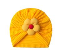 Gorros Bebe Recien Nacido Niño - Gorro De Punto Suave Y Liso para Bebé con Un Bonito Estampado 3D para Bebés Y Niños Pequeños Cómodo Y Cálido para El Día A Día (Yellow 0-36 Months)