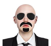 Gorros calvos para adultos Maquillaje Cosplay Halloween Con Gafas Y Bigote