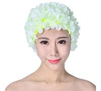 Gorros de baño para mujer Natación - Gorro de baño de flores vintage Gorro de baño de pétalo floral | Sombreros de baño de estilo retro para mujer, pelo largo y corto, sombrero de natación para