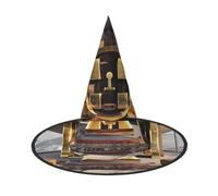 Gorros de brujas gigantes encriptados para Halloween, diademas de bruja, sombrero de mago, accesorios de disfraz para cosplay, fiesta, mascarada, plegable, 3 piezas