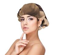 Gorros de dormir con estampado de caballos corriendo para mujer para proteger el cabello, cómodo gorro de noche para cabello rizado y largo, color negro, Negro -, talla única