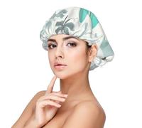 Gorros de dormir con estampado de libélula verde para mujer para proteger el cabello, cómodo gorro de noche para cabello rizado y largo, Negro -, talla única
