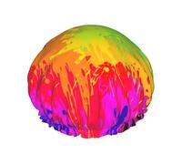 Gorros de ducha coloridos para mujeres y hombres, reutilizables, impermeables, antideslizantes, de secado rápido, gorra grande, pelo largo y corto