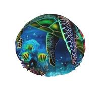 Gorros de ducha con diseño de s marinas para pintar con diamantes, reutilizables e impermeables. Gorros de baño elásticos de gran tamaño. Gorros de doble capa diseñados para todo tipo de cabe