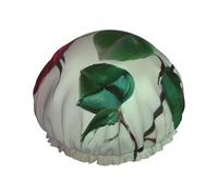 Gorros de ducha con imagen de rosa roja con una doble capa de mantienen bien tu cabello ya sea que los uses mientras te duchas o te bañas.