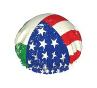 Gorros de ducha con la bandera mexicana americana para mujer, gorro de ducha grande reutilizable para hombres, secado rápido, cuidado del cabello, largo y corto, baño para niños