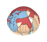 Gorros de ducha con mapa regional de Turquía para mujer, gorro de ducha grande reutilizable para hombres, secado rápido, cuidado del cabello, largo y corto, baño para niños