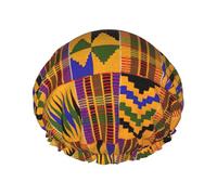 Gorros de ducha con patrón étnico africano para mujeres y hombres, reutilizables, impermeables, antideslizantes, de secado rápido, gorra grande, pelo largo y corto