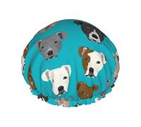 Gorros de ducha con patrón Pitbull, gorro de baño elástico multiusos, gorro impermeable para el pelo, gorros para Spa/salón/uso doméstico/Hotel/viaje