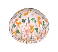 Gorros de ducha Corgi de tamaño pequeño para mujeres y hombres, reutilizables, impermeables, antideslizantes, de secado rápido, gorra grande, pelo largo y corto