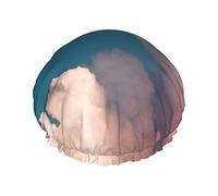 Gorros de ducha de baño reutilizables para mujer, pelo largo, hermoso cielo, estampado de doble capa, impermeable, gorro de ducha