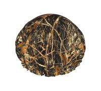 Gorros de ducha de camuflaje otoñal para mujeres y hombres, reutilizables, impermeables, antideslizantes, de secado rápido, gorra grande, pelo largo y corto